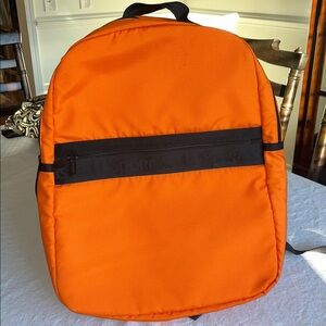 LeSportsac Large Orange Backpack with Black Accents  🧳 🎃